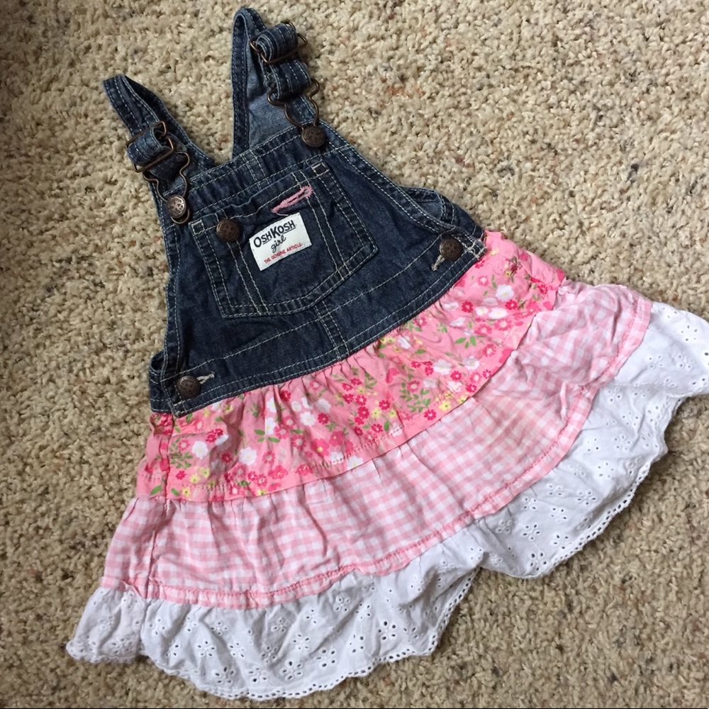 OshKosh girl’s Jean and floral dress jumper